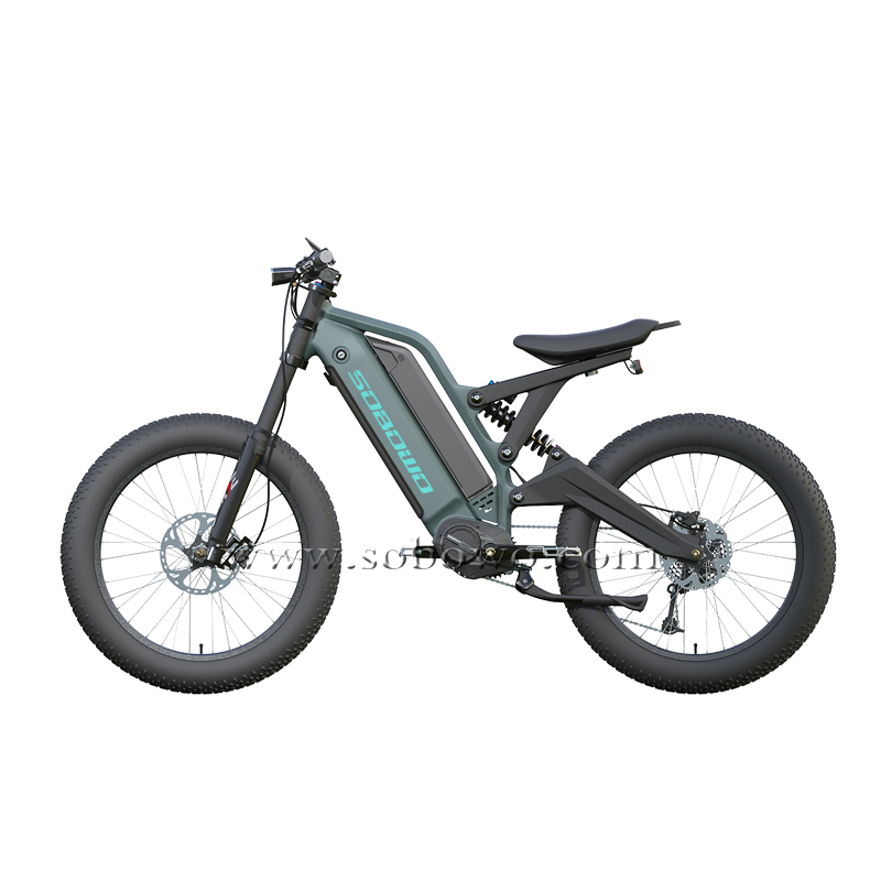 Sobowo New Model PADO Mid Drive Full Suspension Frame 24 Inch Fat Tyre Dual Batteries Motorcycle Style Electric Dirt Bike
